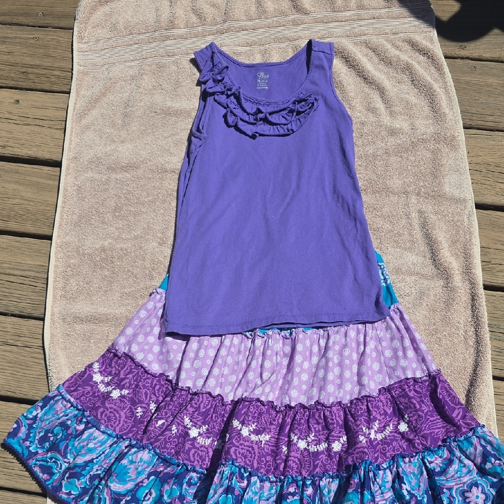 Children's Place Ruffle Tank And Skirt Set